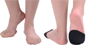 Flammi 6 Pairs Ball of Foot Cushion Socks,Women's Toe Cover with Padding Toe Topper Liner Socks Non-Skid Bottom