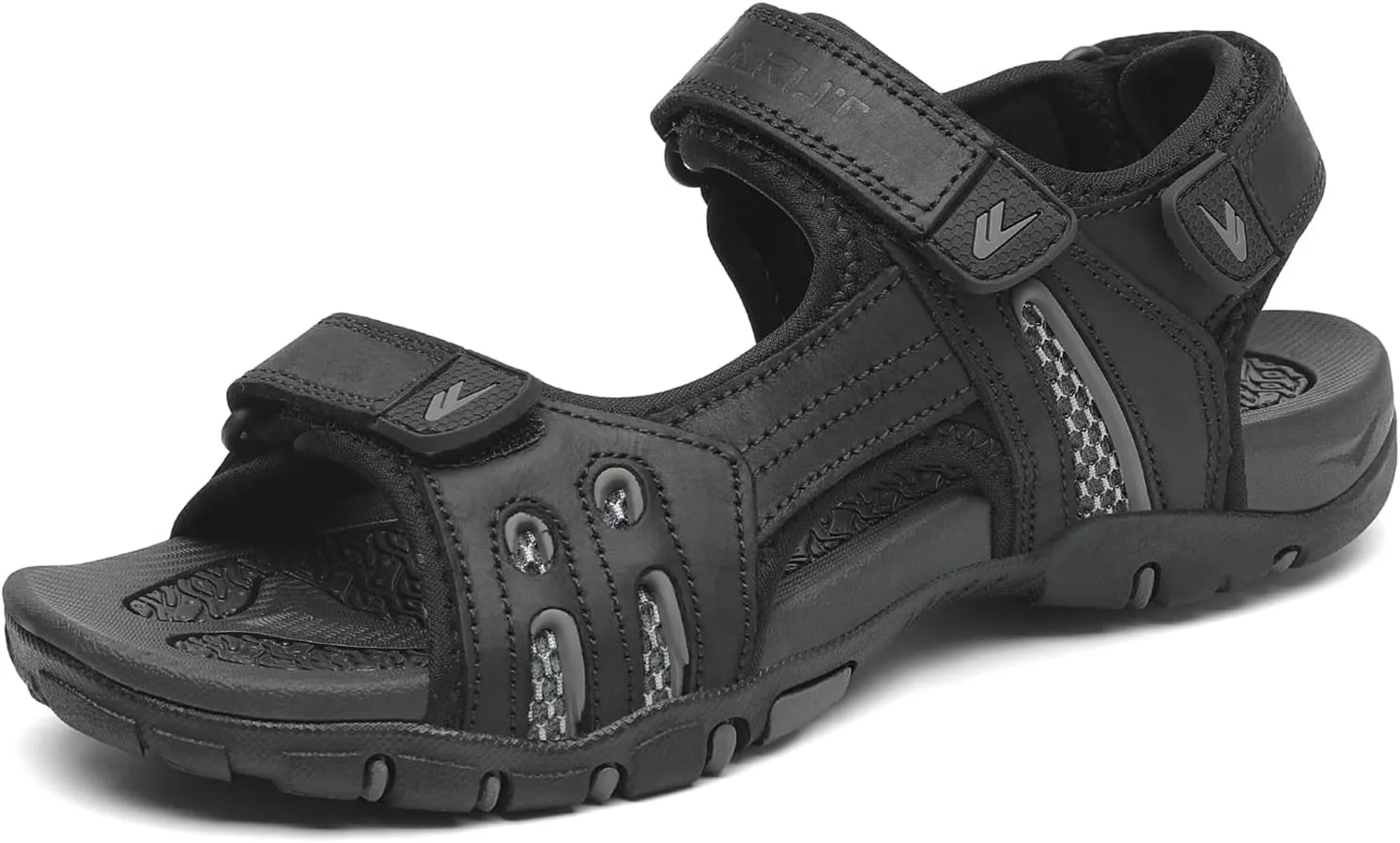 FLARUT Men's Athletic Sandals Sport Outdoor Hiking Sandals Open Toe Leather Walking Sandals Beach Water Shoes