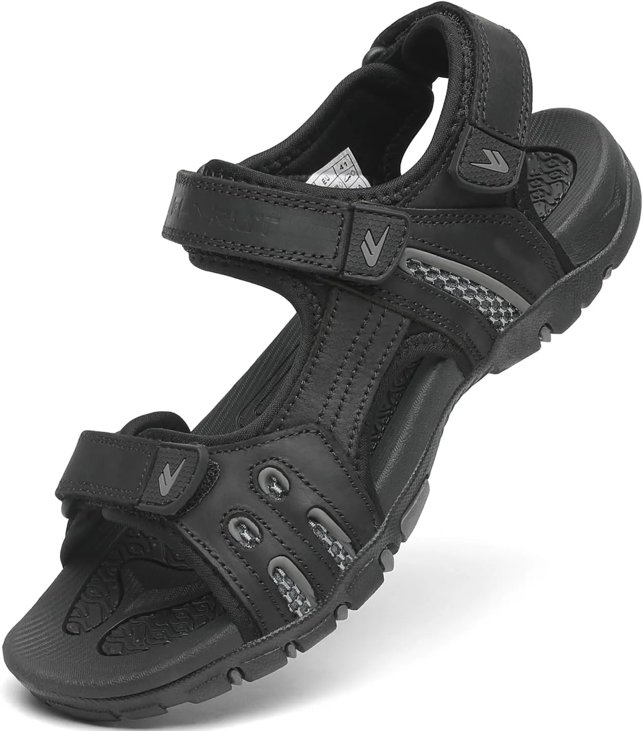 FLARUT Men's Athletic Sandals Sport Outdoor Hiking Sandals Open Toe Leather Walking Sandals Beach Water Shoes