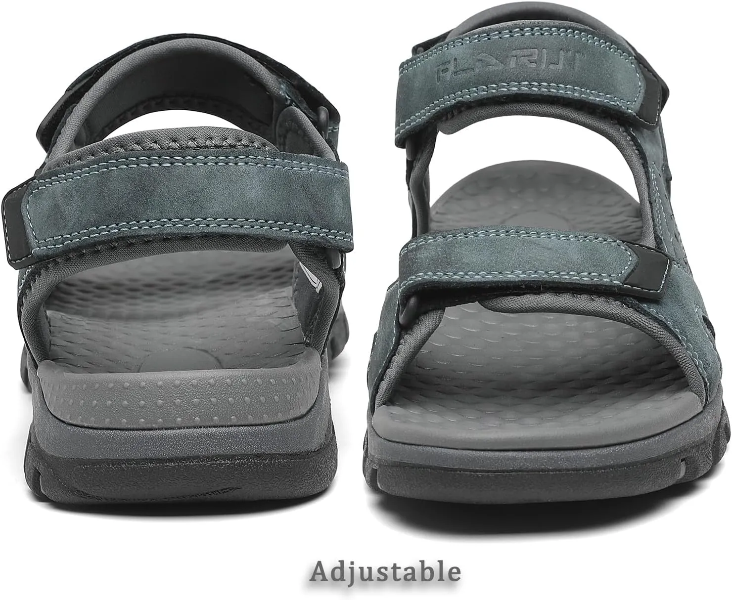 FLARUT Men's Athletic Sandals Sport Outdoor Hiking Sandals Open Toe Leather Walking Sandals Beach Water Shoes