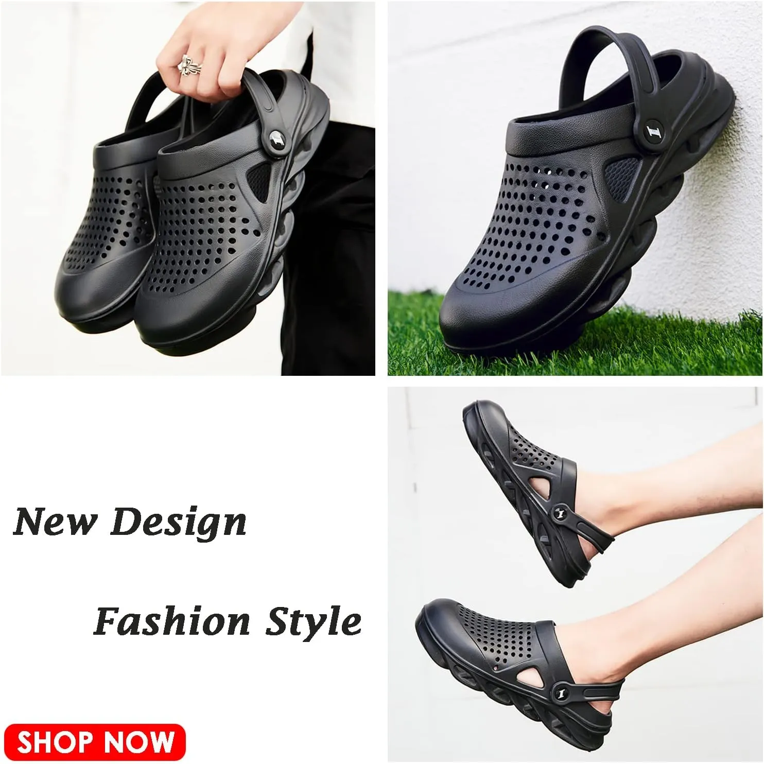 FLIOZY Garden Clogs Mens Water Clogs Summer Breathable Sports Sandals Slip On Beach Sandals Outdoor Indoor Garden Shoes