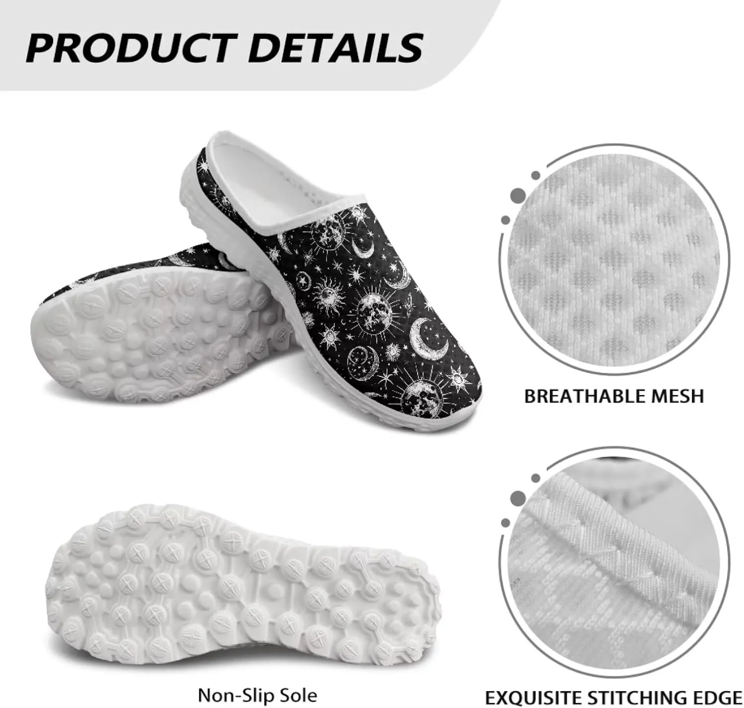Forchrinse Women's Mules & Clogs Chicken Slip On Backless Walking Shoes Breathable Mesh Clog Shoes Size 5.5-13