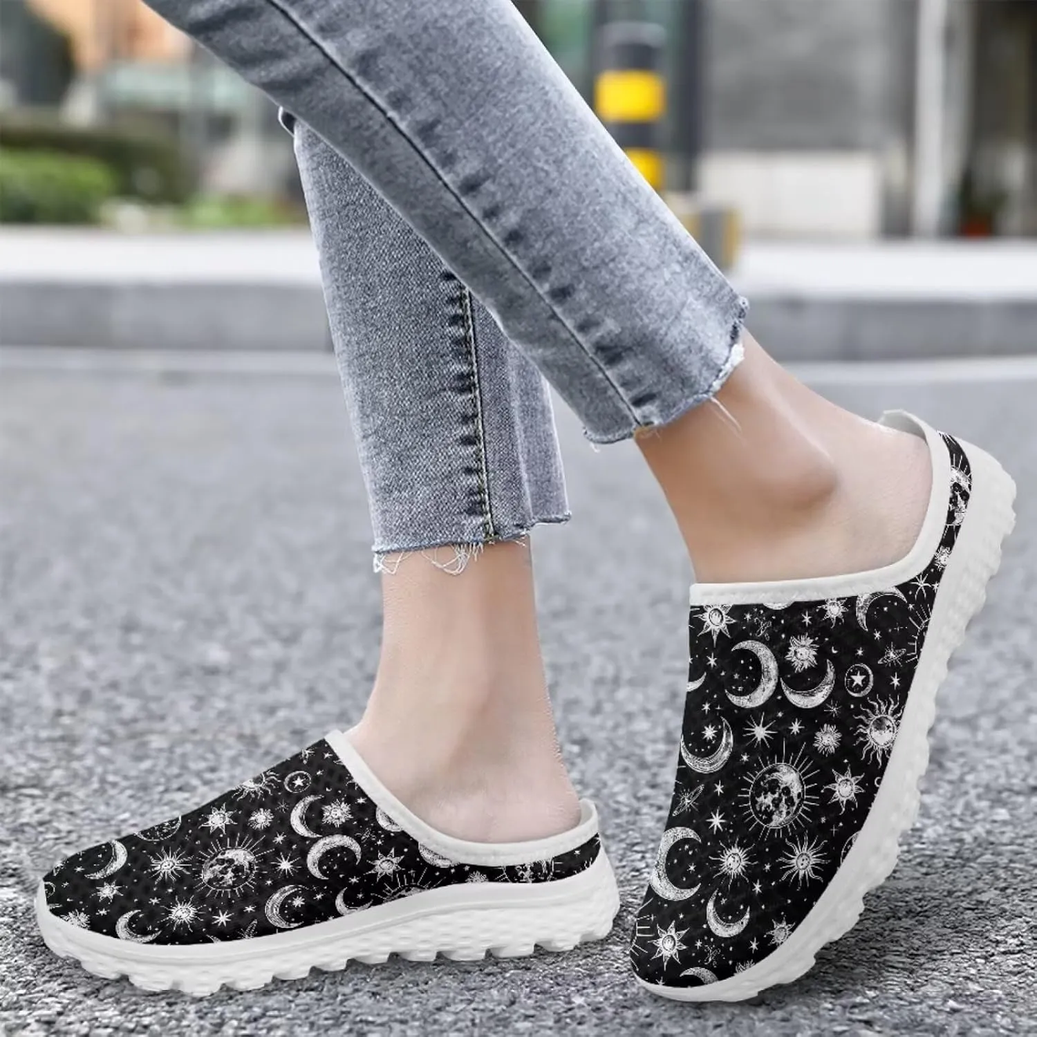 Forchrinse Women's Mules & Clogs Chicken Slip On Backless Walking Shoes Breathable Mesh Clog Shoes Size 5.5-13