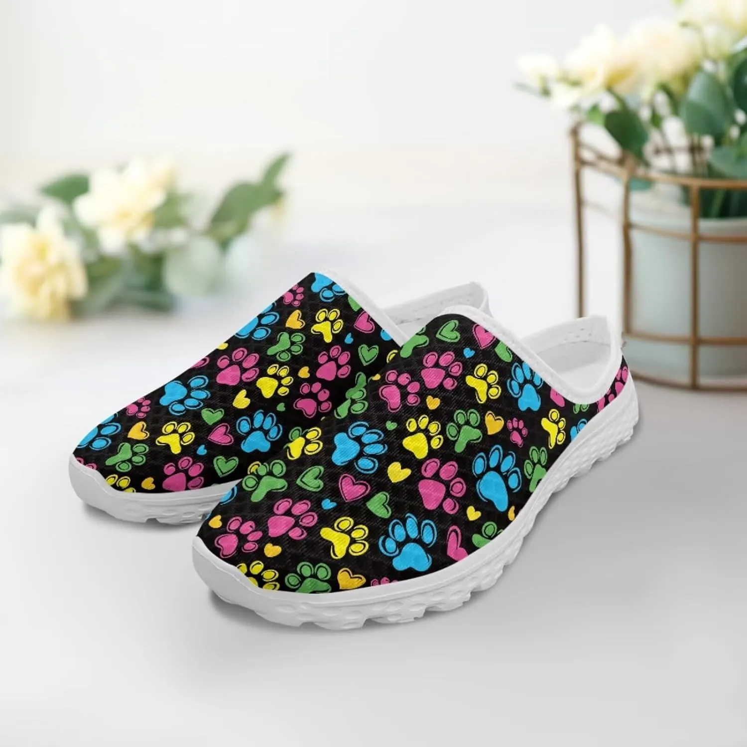 Forchrinse Women's Mules & Clogs Soft Mesh Slip on Walking Sneakers Lightweight Work Nursing Shoes US-5.5-13