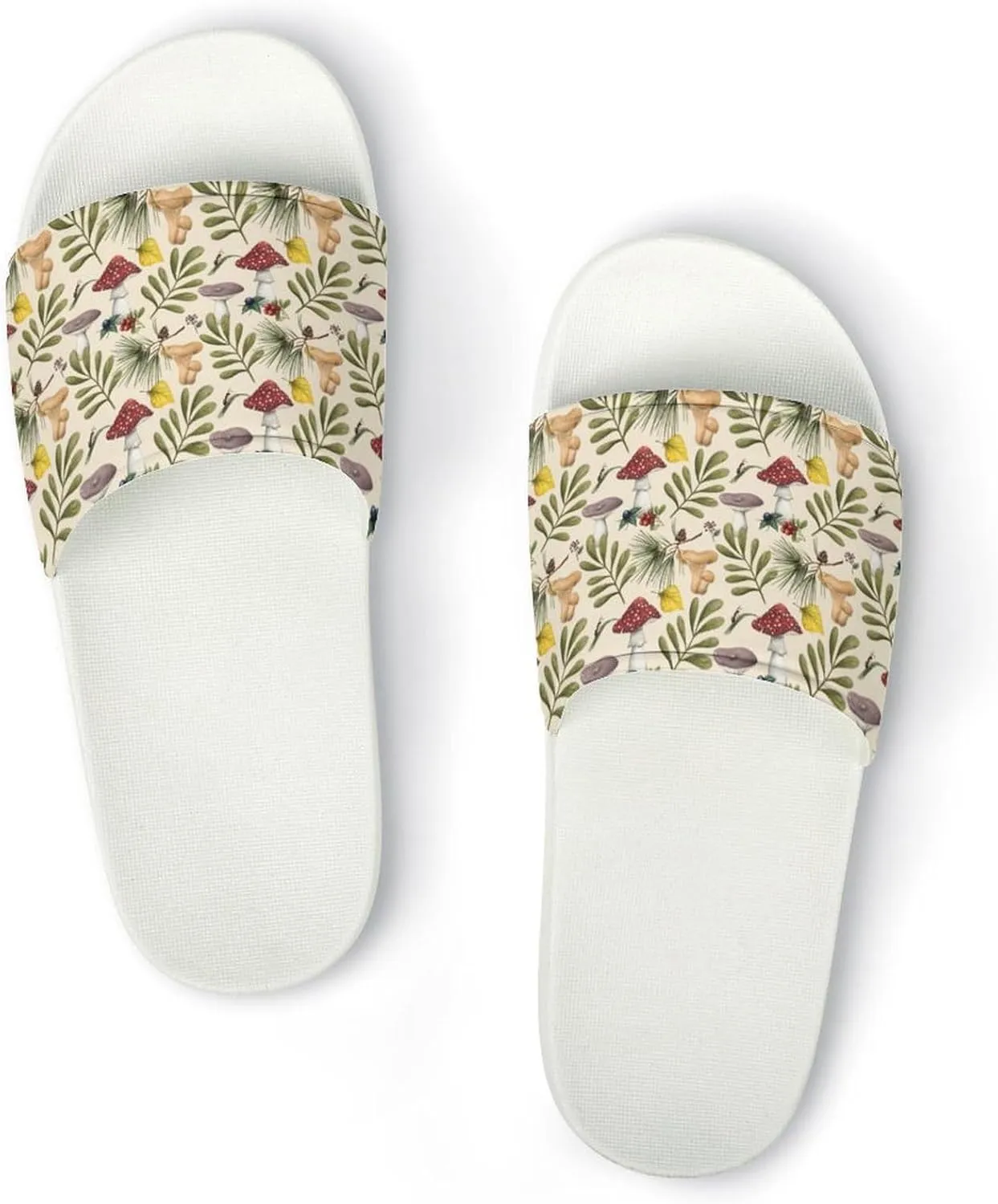 Forest Mushrooms Botanical Unisex Slide Sandals - Printed Slide Sandals - Can Be Worn Indoors Or Outdoors 42 (260mm)