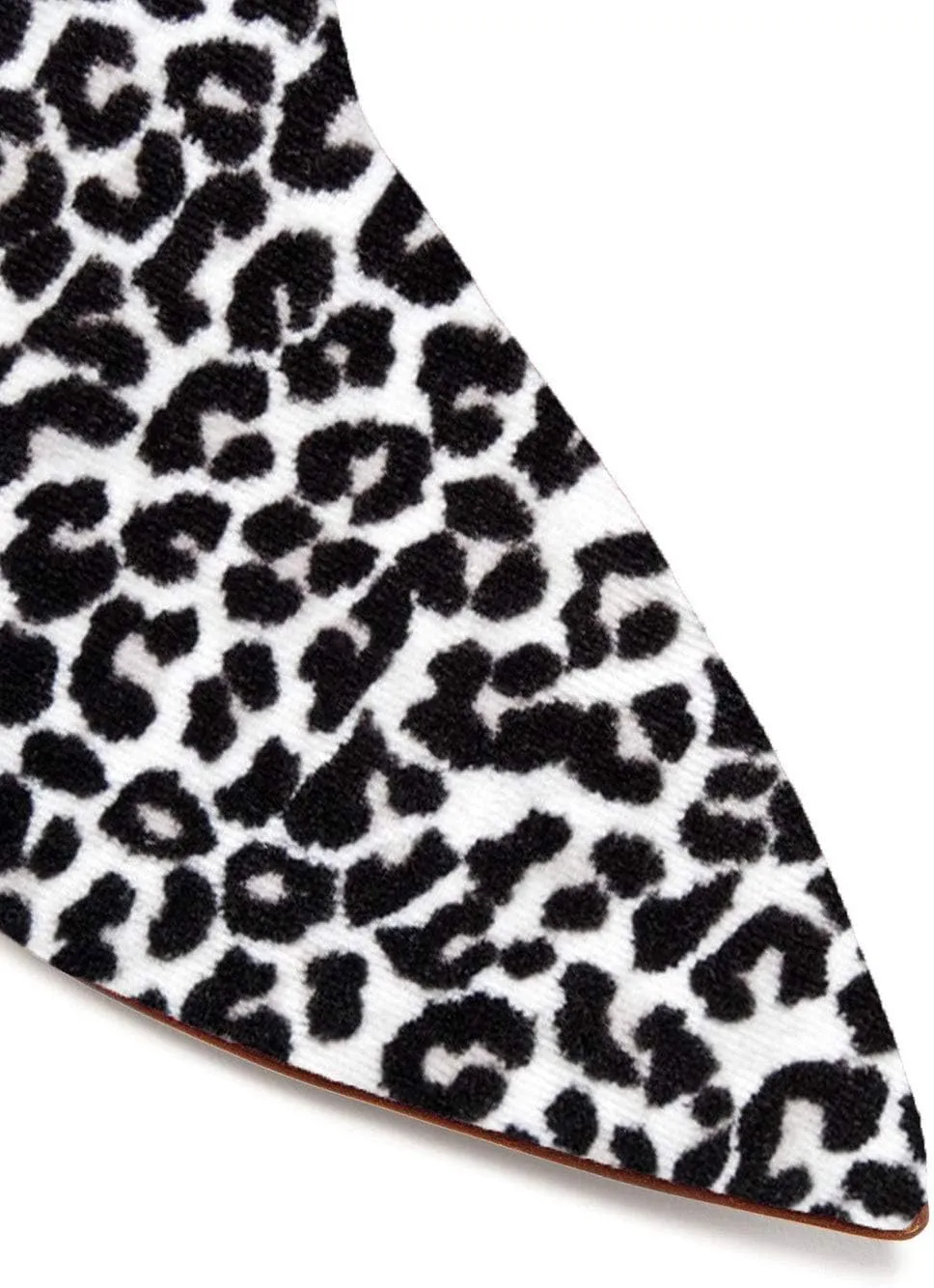 FOWT Fashion Leopard Print Side V Cut Backless Mules for Women Closed Pointed Toe High Stiletto Heel Pumps Chic Slip on One-Piece Shoes for Outdoor Party Dress 4-16 US Size