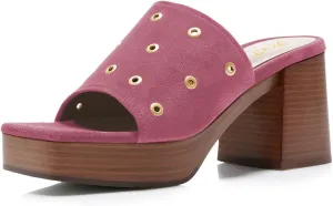 FOWT Women Classic Open Square Toe Platform Mules Stacked Chunky High Heel Slip on Slippers Backless Summer Casual Outfit Slide Sandals Size 4-16 US