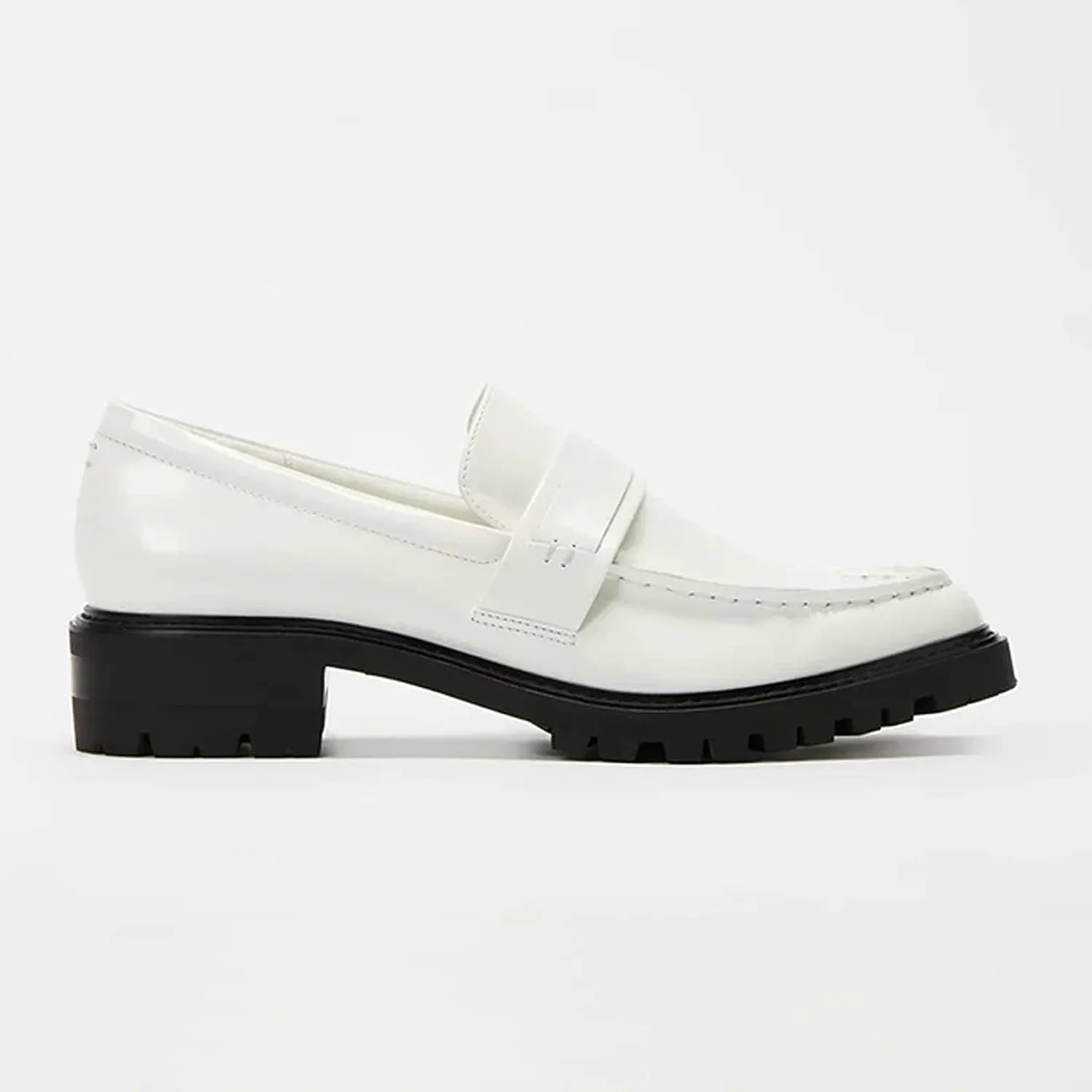 FOWT Women's Low Chunky Heel Loafers Round Toe Platform Flats with Lug Sole Casual Comfortable Slip on Unisex Shoes Driving Walking Traveling,4-16 US Size