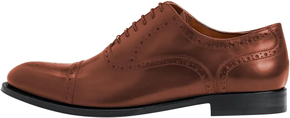 FSJ Men's Stylish Closed Cap Toe Low Heel Derby Oxfords Lace-Up Comfort Casual Daily Walking Dress Shoes Size 4-16 US