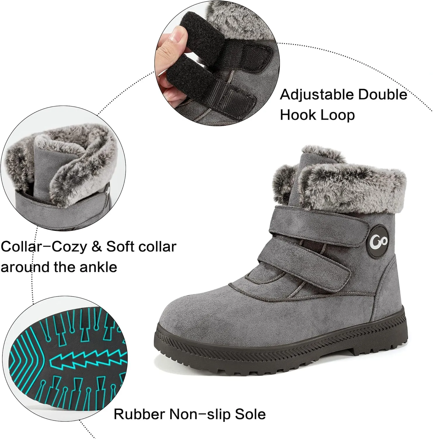 FUDYNMALC Women Winter Snow Boots: Warm Fur Lined Womens Ankle Booties - Comfortable Walking Outdoor Boot Cute