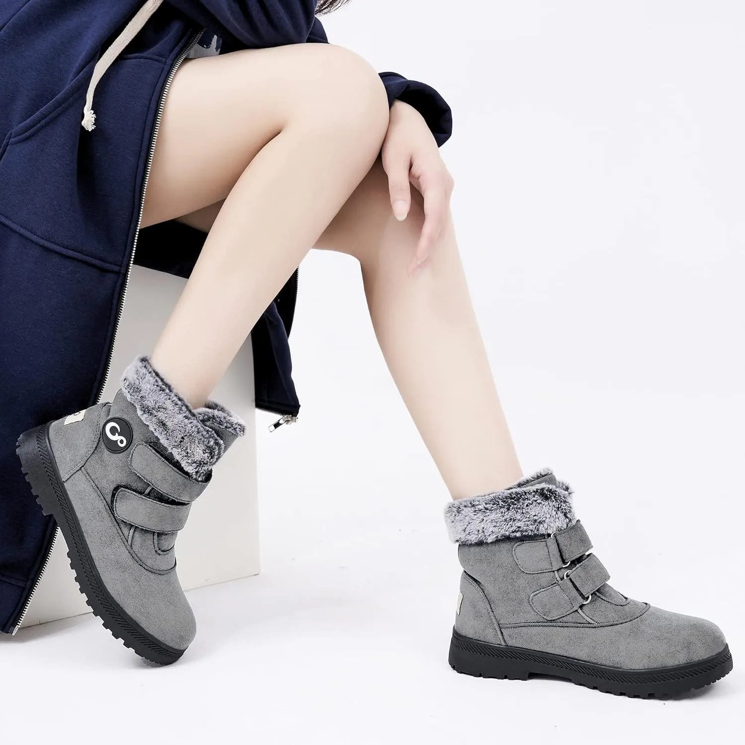 FUDYNMALC Women Winter Snow Boots: Warm Fur Lined Womens Ankle Booties - Comfortable Walking Outdoor Boot Cute