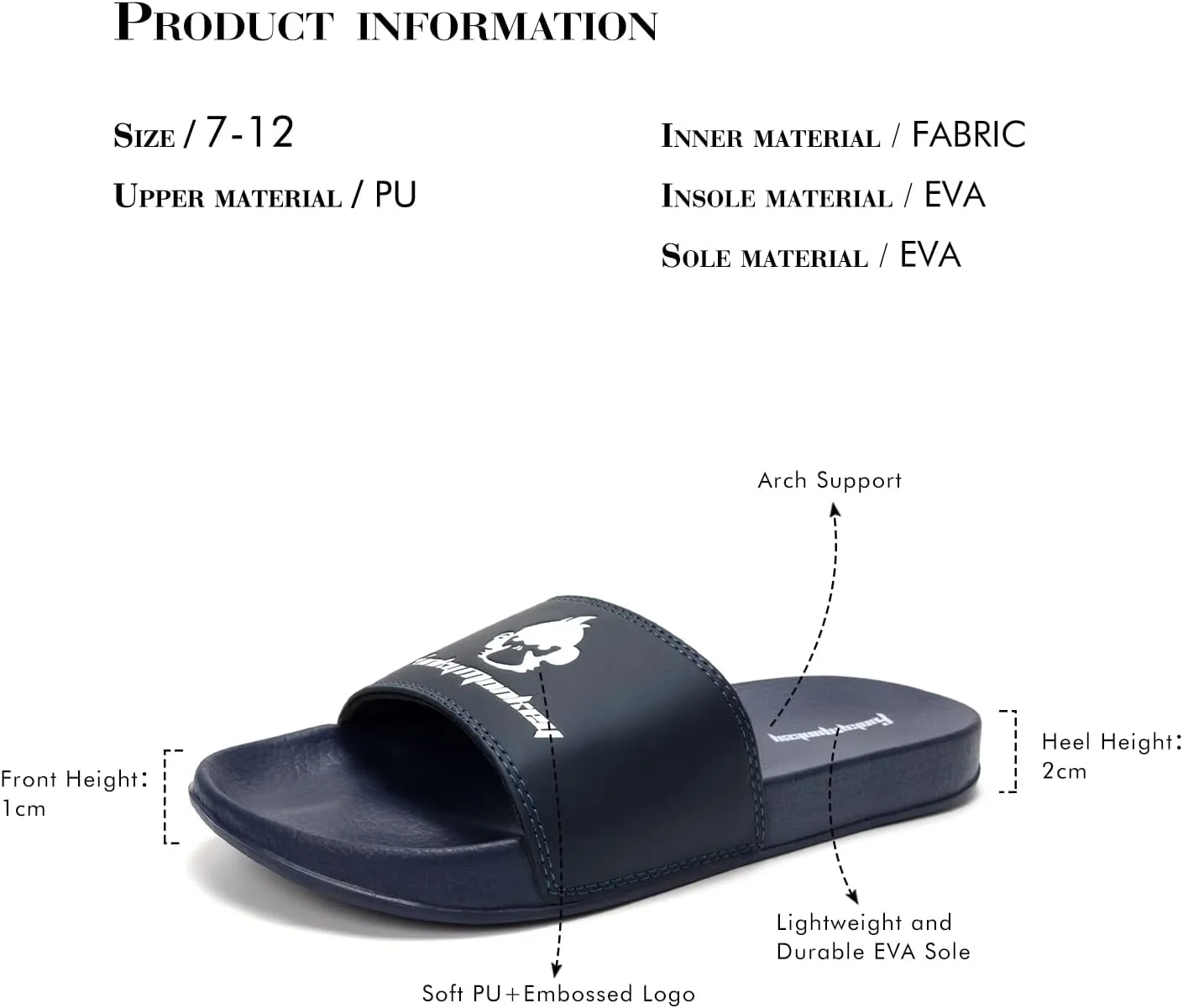FUNKYMONKEY Slides for Men, Indoor & Outdoor Comfort Casual Sandals