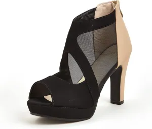 GATUXUS Open Toe Women's Platform Chunky High Heel Sandals Shoes Sexy Heels Strappy Sandals