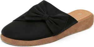 getmorebeauty Women's Cute Bow Mules Platform Clogs Closed Toe Slip-on Wedge Slides Sandals Summer Shoes