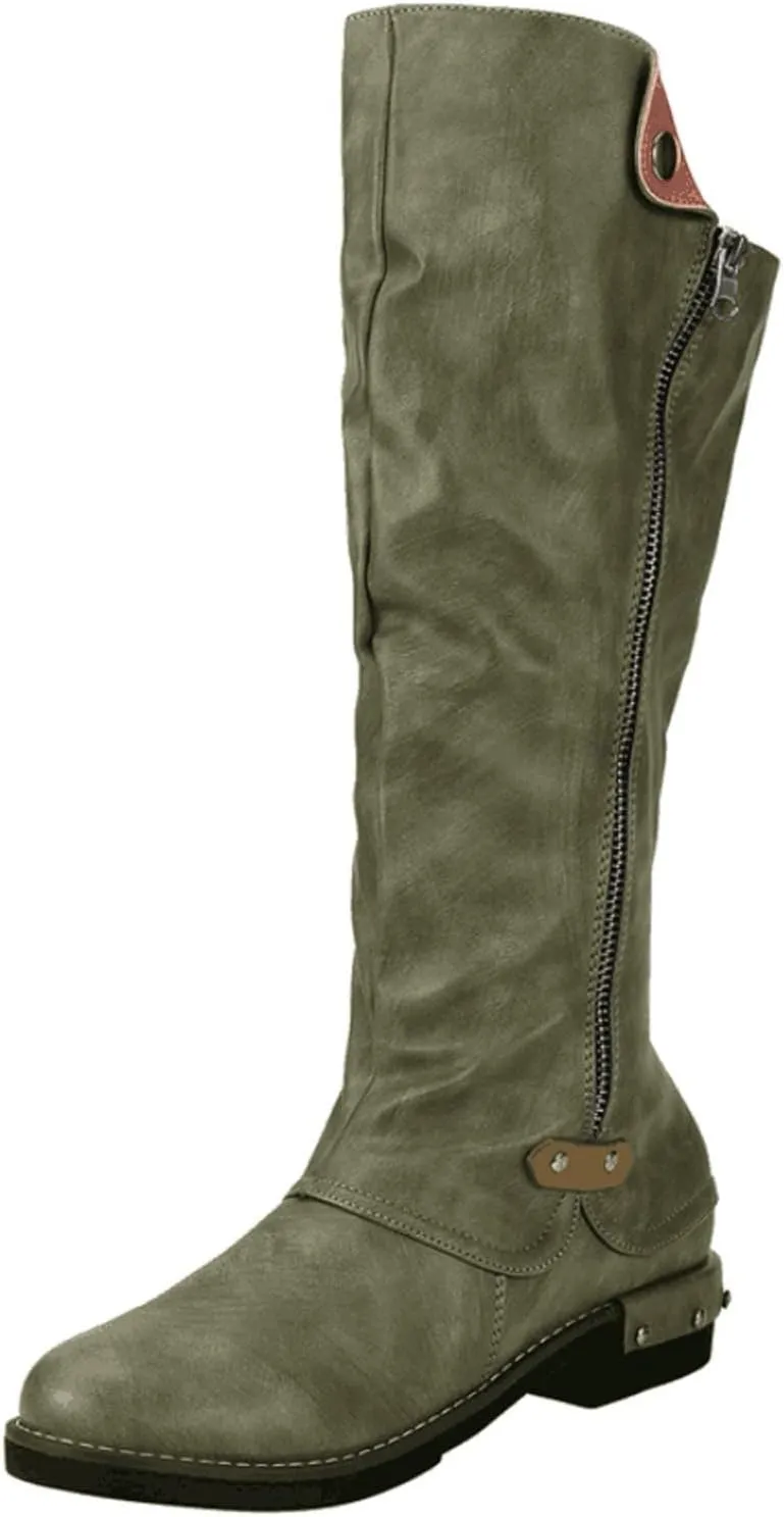 Gibobby Cowboy Boots for Women Low Heel Womens Wedge Ankle Boots V Cut Chunky Heels Tassels Side Zipper Booties 52