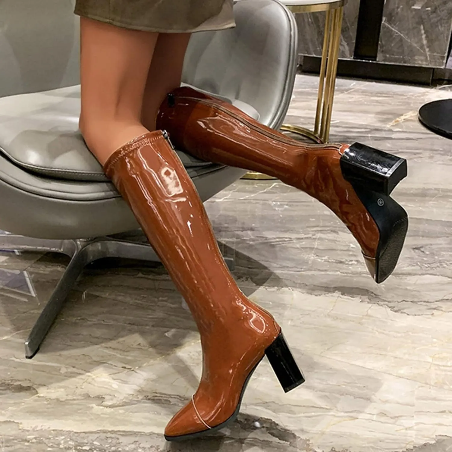 Gibobby Cowgirl Boots Women Low Heel Womens Sunflower Boots Chunky Heels Cowgirl Short Boots Embroidered Booties 52