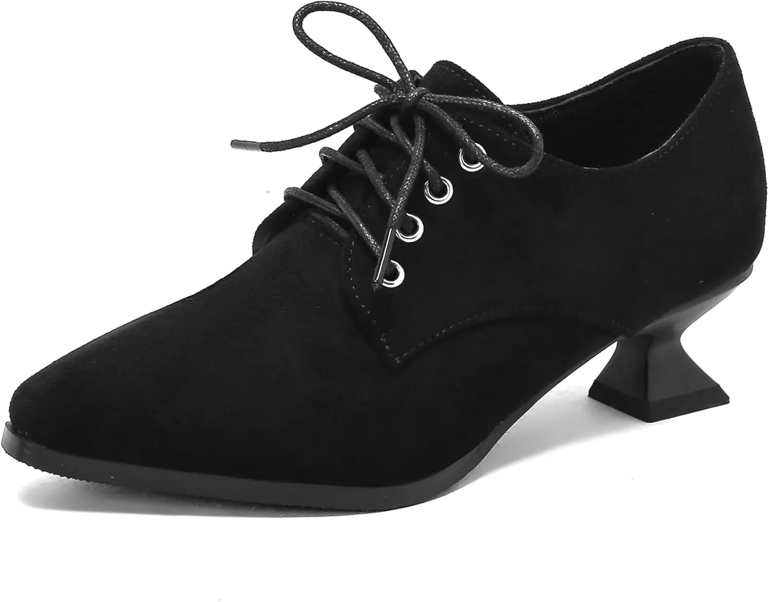 Gicoiz Women Comfy Low Kitten Heel Loafers Office Brogue Pumps
