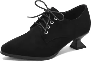 Gicoiz Women Comfy Low Kitten Heel Loafers Office Brogue Pumps
