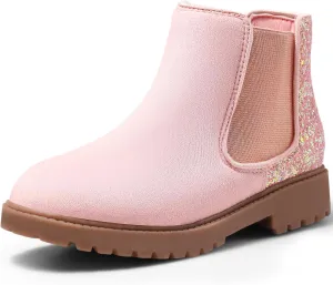 Girls Boots Kids Platform Ankle Boots Glitter Winter Boots For Teen Girls Toddler Boots Elastic Low Heel Girls Booties For Little Kids/Big Kids