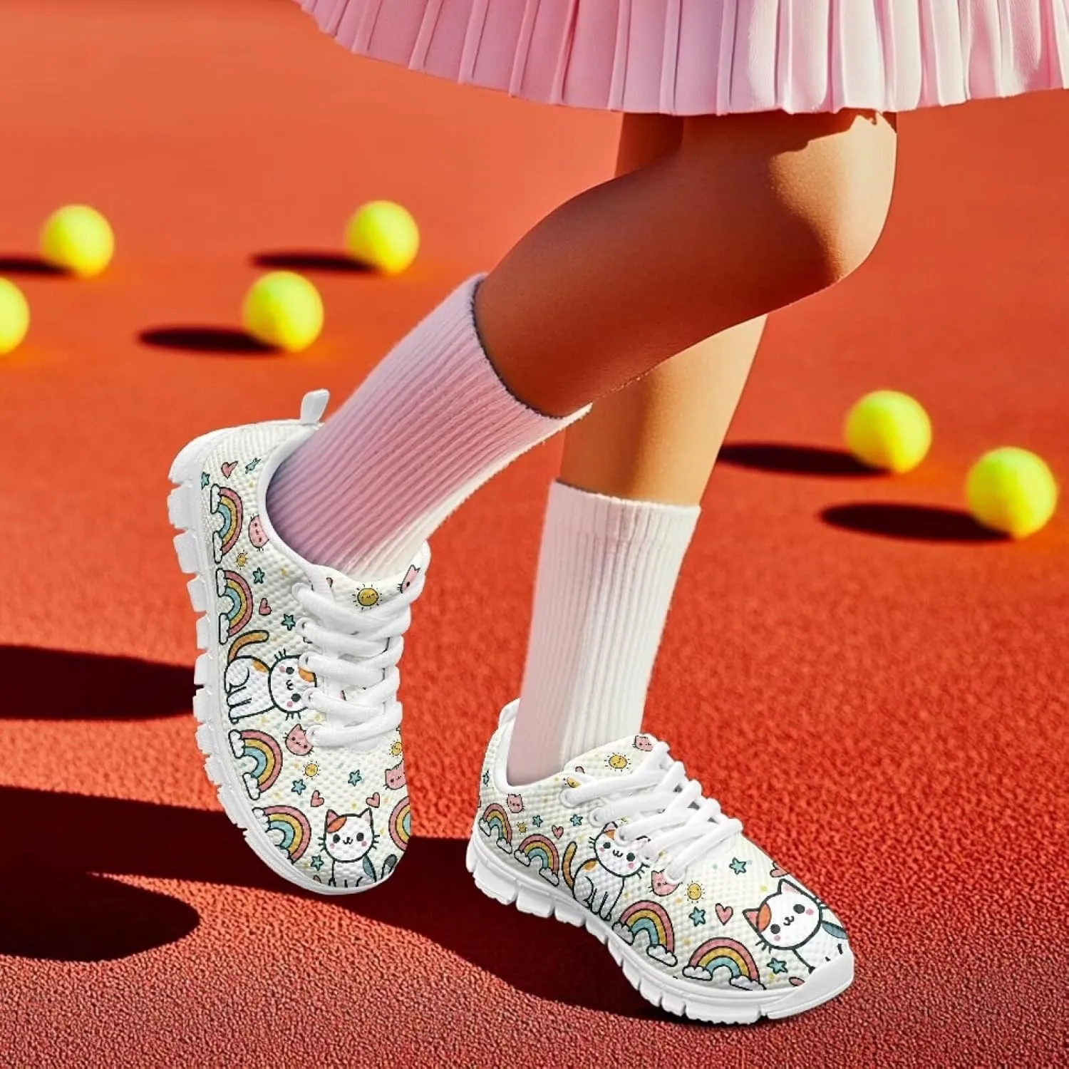 Girls Running Sports Shoes Lightweight Kids Causal Sneakers for School Road