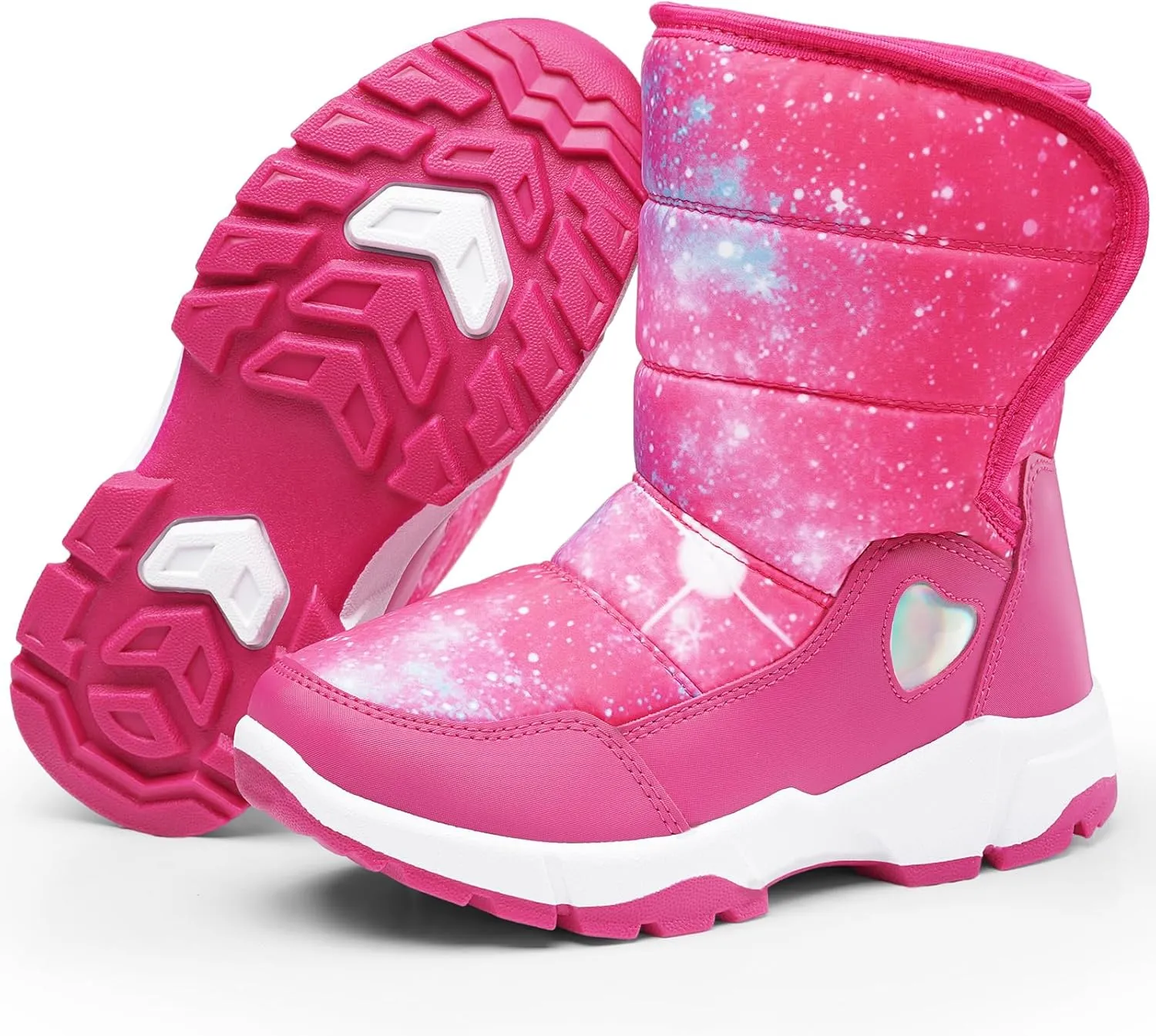 Girls Snow Boots Water-Resistant Warm Fur Lined Anti-Slip Winter Boots for Toddler/Little Kid/Big Kid