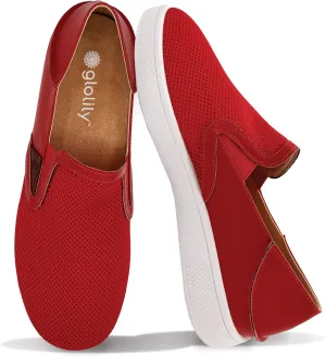 Glolily Ava Breeze Women's Slip-On Sneakers, Casual Everyday Shoes, Slip-in Heel & Breathable Mesh, Lightweight & All-Day Orthotic Arch Comfort Insole