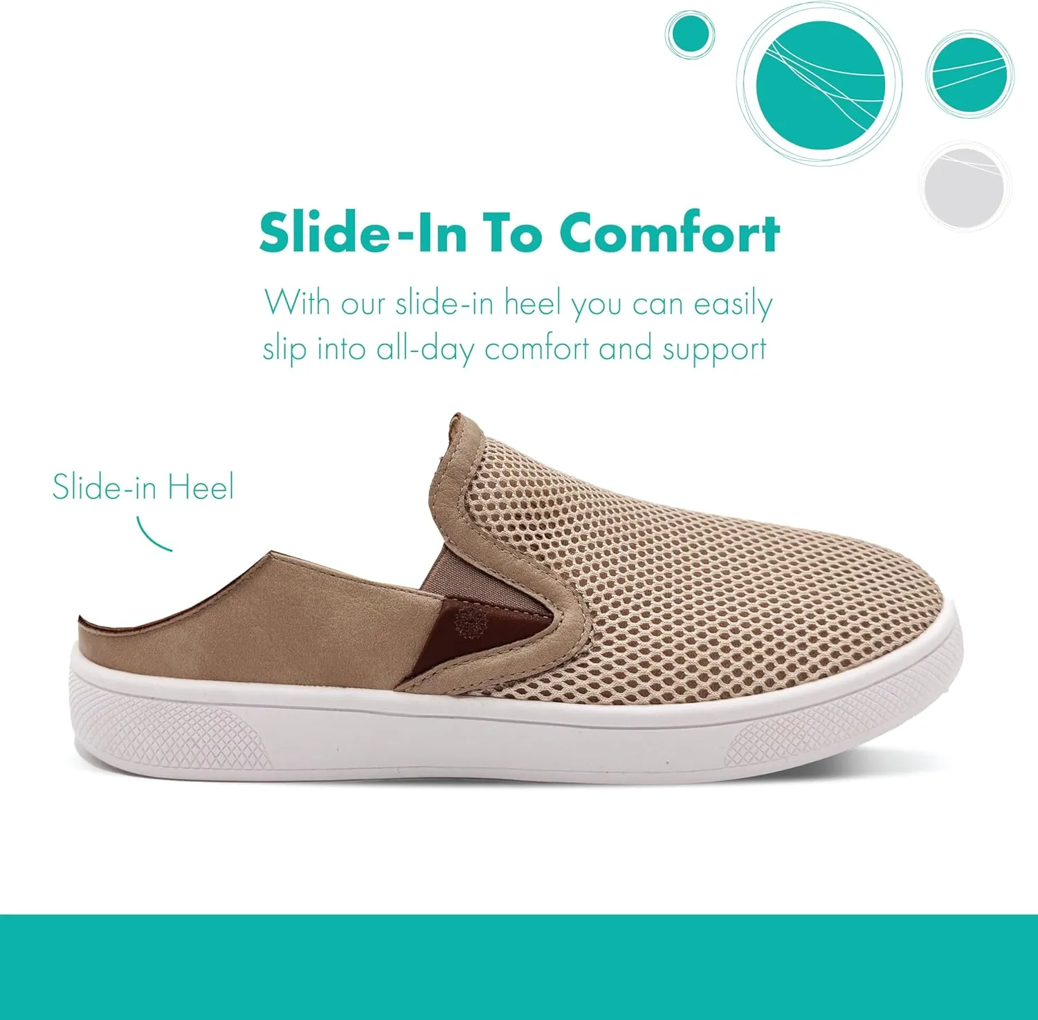 Glolily Ava Breeze Women's Slip-On Sneakers, Casual Everyday Shoes, Slip-in Heel & Breathable Mesh, Lightweight & All-Day Orthotic Arch Comfort Insole