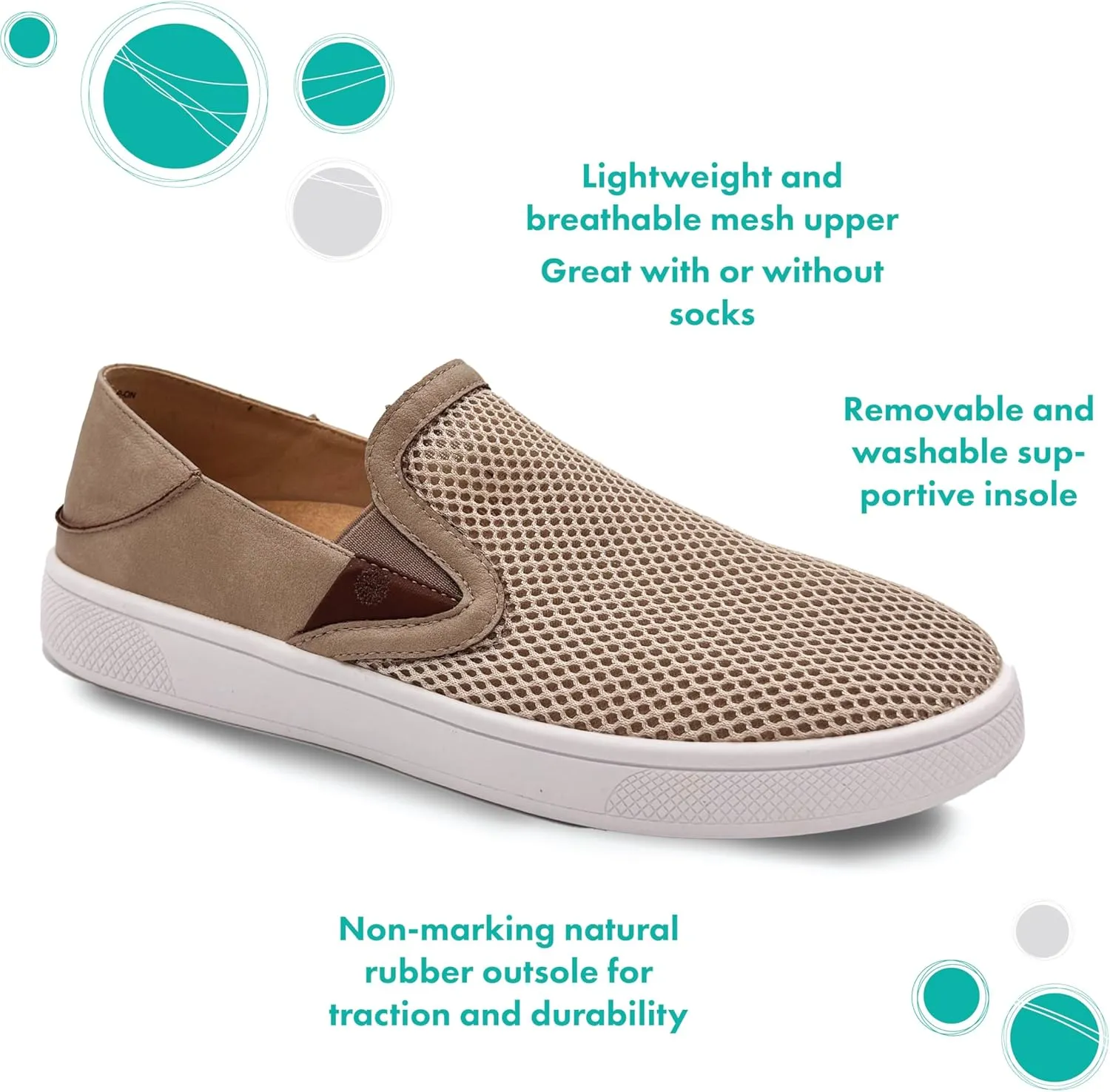 Glolily Ava Breeze Women's Slip-On Sneakers, Casual Everyday Shoes, Slip-in Heel & Breathable Mesh, Lightweight & All-Day Orthotic Arch Comfort Insole