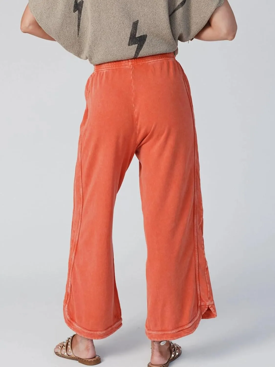 Gnveub Women's Yoga Pants Lightweight Wide Leg Sweatpants High Waisted Drawstring Loose Lounge Pant with Pockets