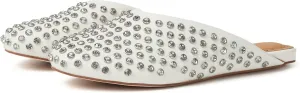 Goiphrri Women's Comfortable Rhinestone Mules - Closed Round Toe Slides, Slip-On Flats, Slingback, Summer, Wide Width