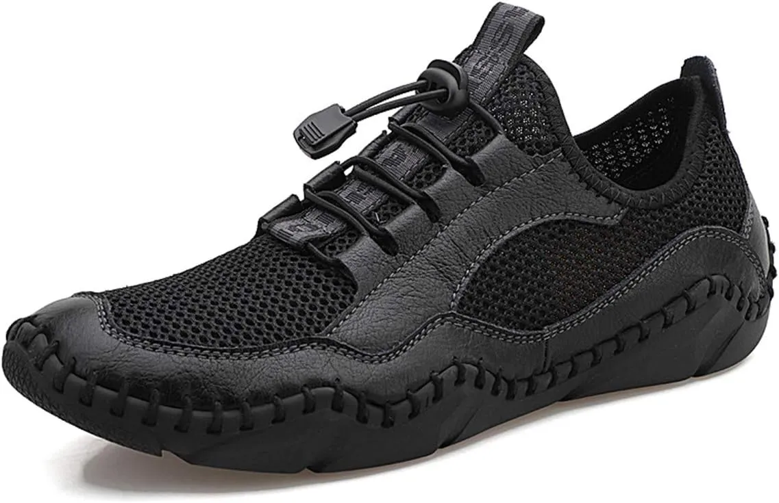 Gospt Mens Mesh Breathable Walking Shoes Slip-on Loafers Summer Beach Sandals