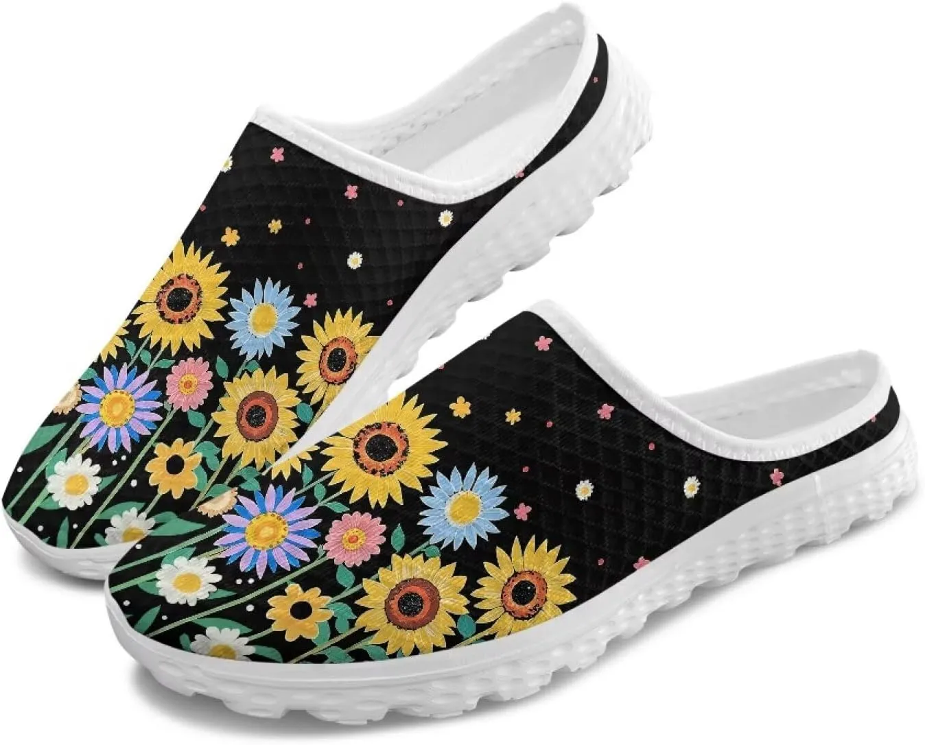 GOSTONG Slip-On Mules & Clogs for Women Light Open Back Shoes Comfort Walking Shoes Breathable Non Slip House Slippers Size 6-13.5