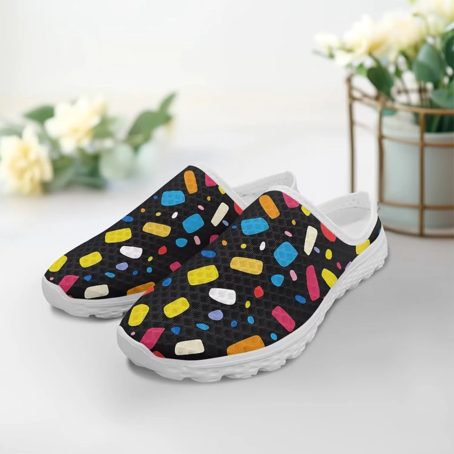 GOSTONG Slip-On Mules & Clogs for Women Light Open Back Shoes Comfort Walking Shoes Breathable Non Slip House Slippers Size 6-13.5