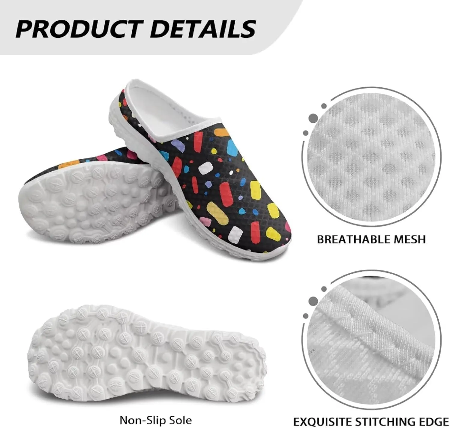 GOSTONG Slip-On Mules & Clogs for Women Light Open Back Shoes Comfort Walking Shoes Breathable Non Slip House Slippers Size 6-13.5