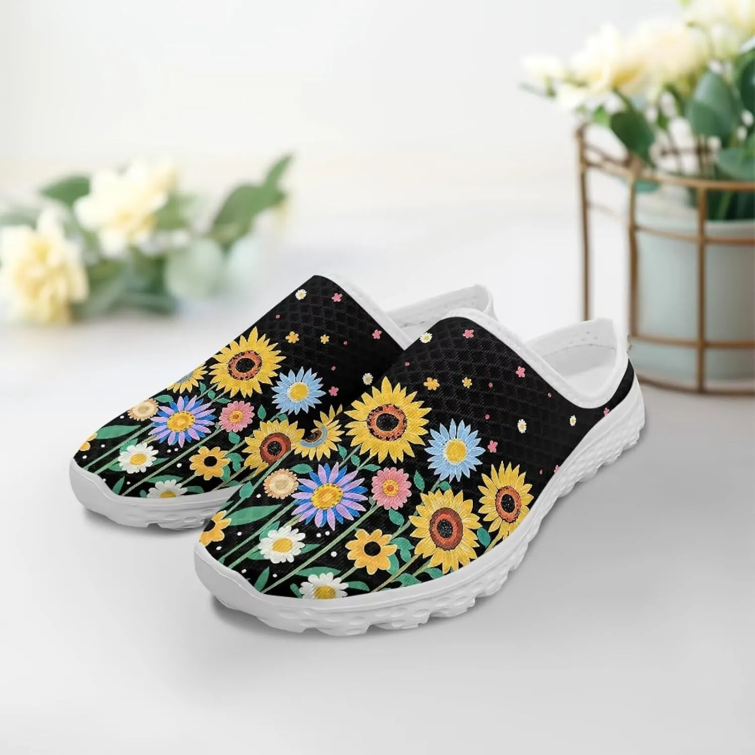 GOSTONG Slip-On Mules & Clogs for Women Light Open Back Shoes Comfort Walking Shoes Breathable Non Slip House Slippers Size 6-13.5