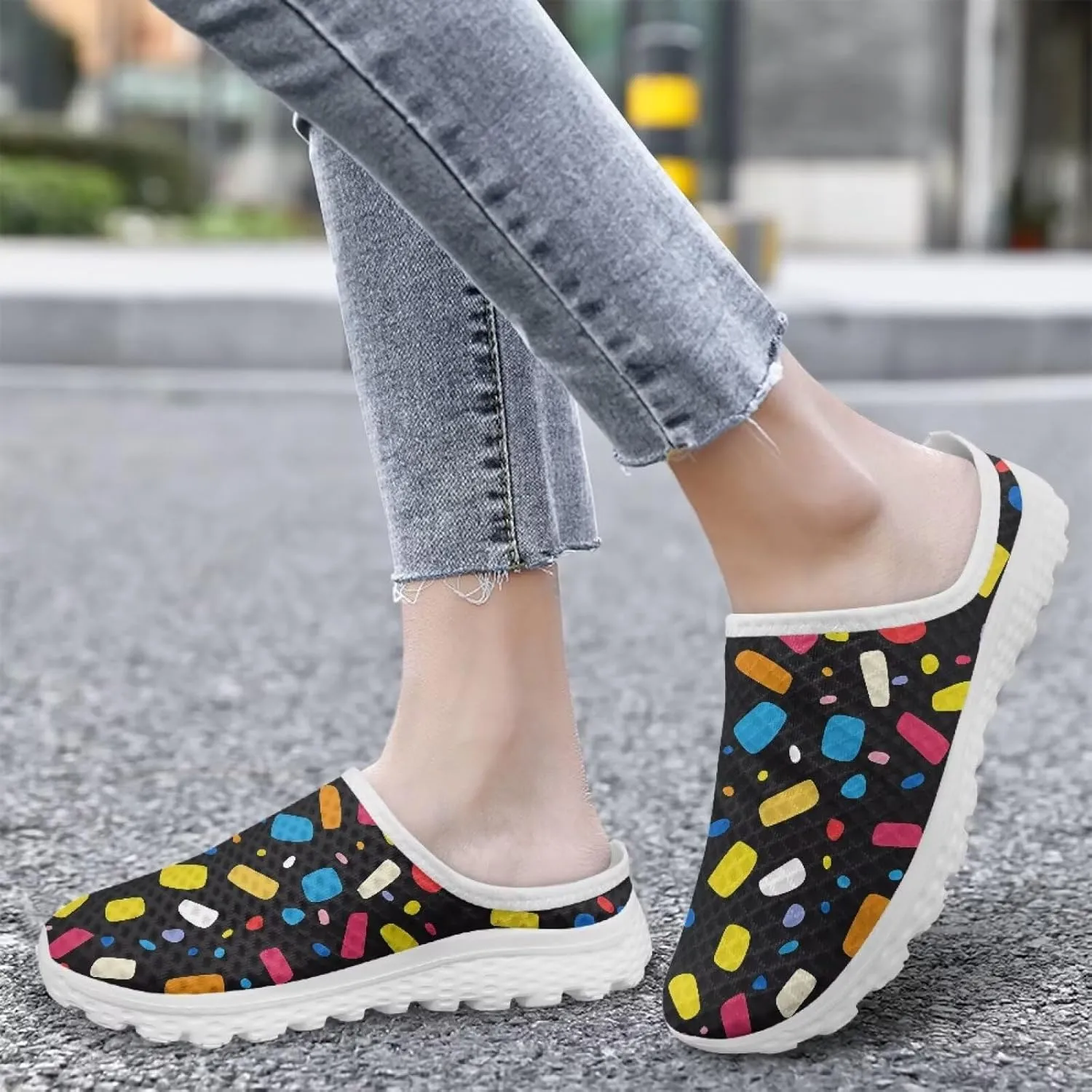 GOSTONG Slip-On Mules & Clogs for Women Light Open Back Shoes Comfort Walking Shoes Breathable Non Slip House Slippers Size 6-13.5