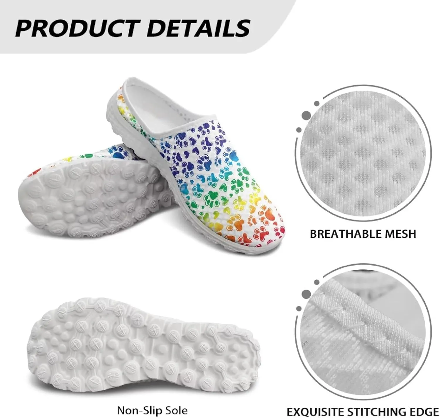 GOSTONG Womens Garden Clogs Shoes Slip-On Backless Mules Mesh Breathable Casual Home Slippers Non Slip Walking Shoes Size 6-13.5