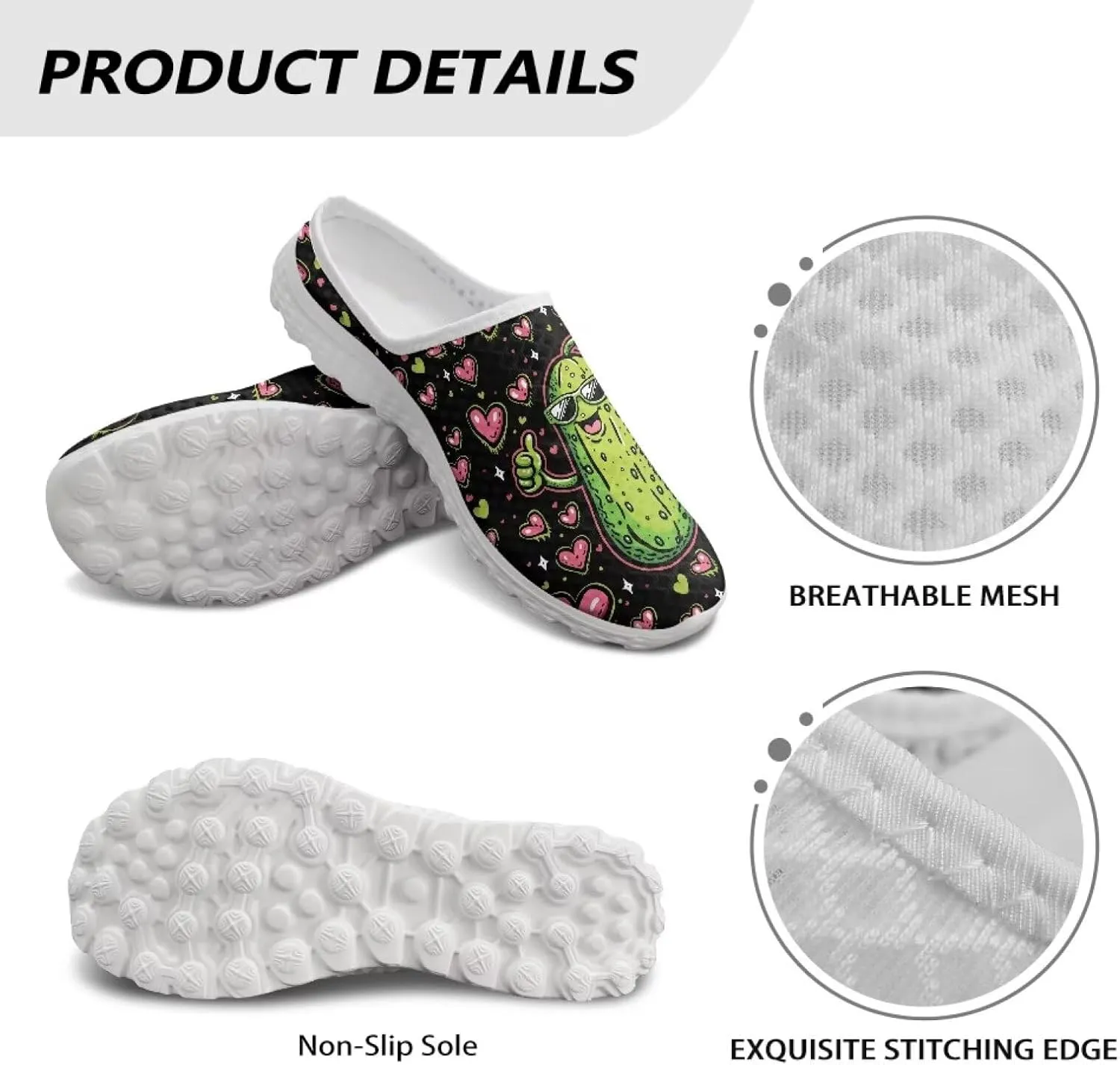 GOSTONG Womens Garden Clogs Shoes Slip-On Backless Mules Mesh Breathable Casual Home Slippers Non Slip Walking Shoes Size 6-13.5