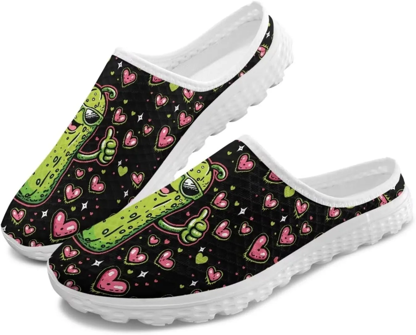 GOSTONG Womens Garden Clogs Shoes Slip-On Backless Mules Mesh Breathable Casual Home Slippers Non Slip Walking Shoes Size 6-13.5