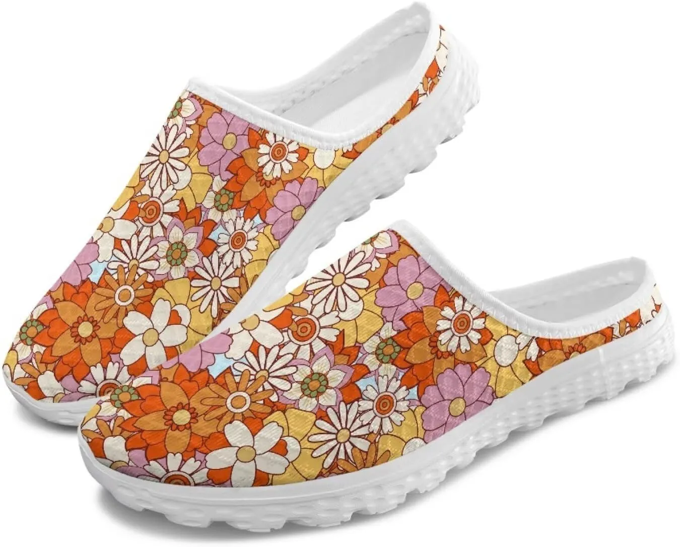 GOSTONG Womens Garden Clogs Shoes Slip-On Backless Mules Mesh Breathable Casual Home Slippers Non Slip Walking Shoes Size 6-13.5