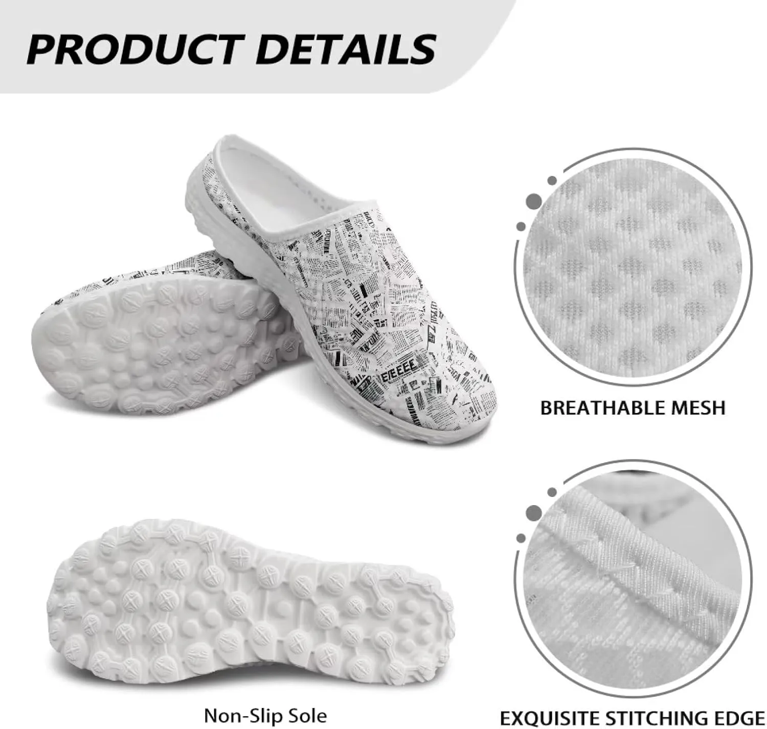 GOSTONG Womens Slip On Clogs Shoes Mesh Breathable Mules Garden Shoe Non Slip Open Back Casual Home Slippers Size 6-13.5