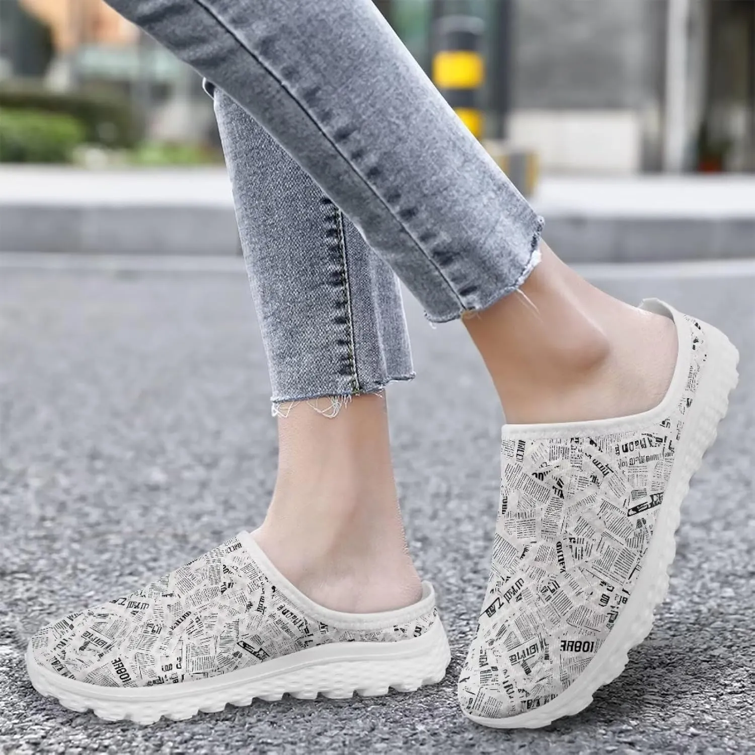 GOSTONG Womens Slip On Clogs Shoes Mesh Breathable Mules Garden Shoe Non Slip Open Back Casual Home Slippers Size 6-13.5