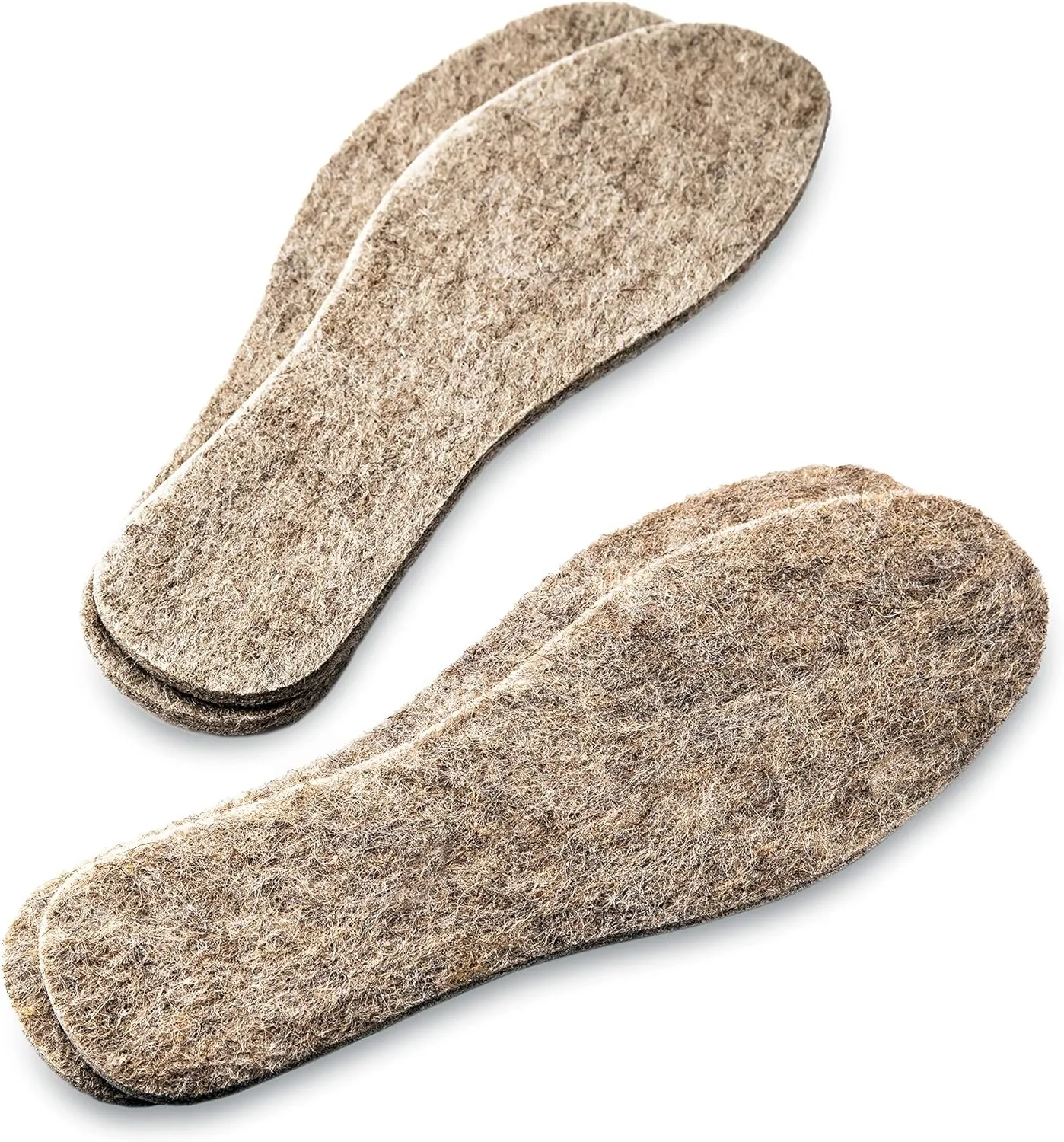 Gray Felt Insoles Warm Unisex Pack of 2