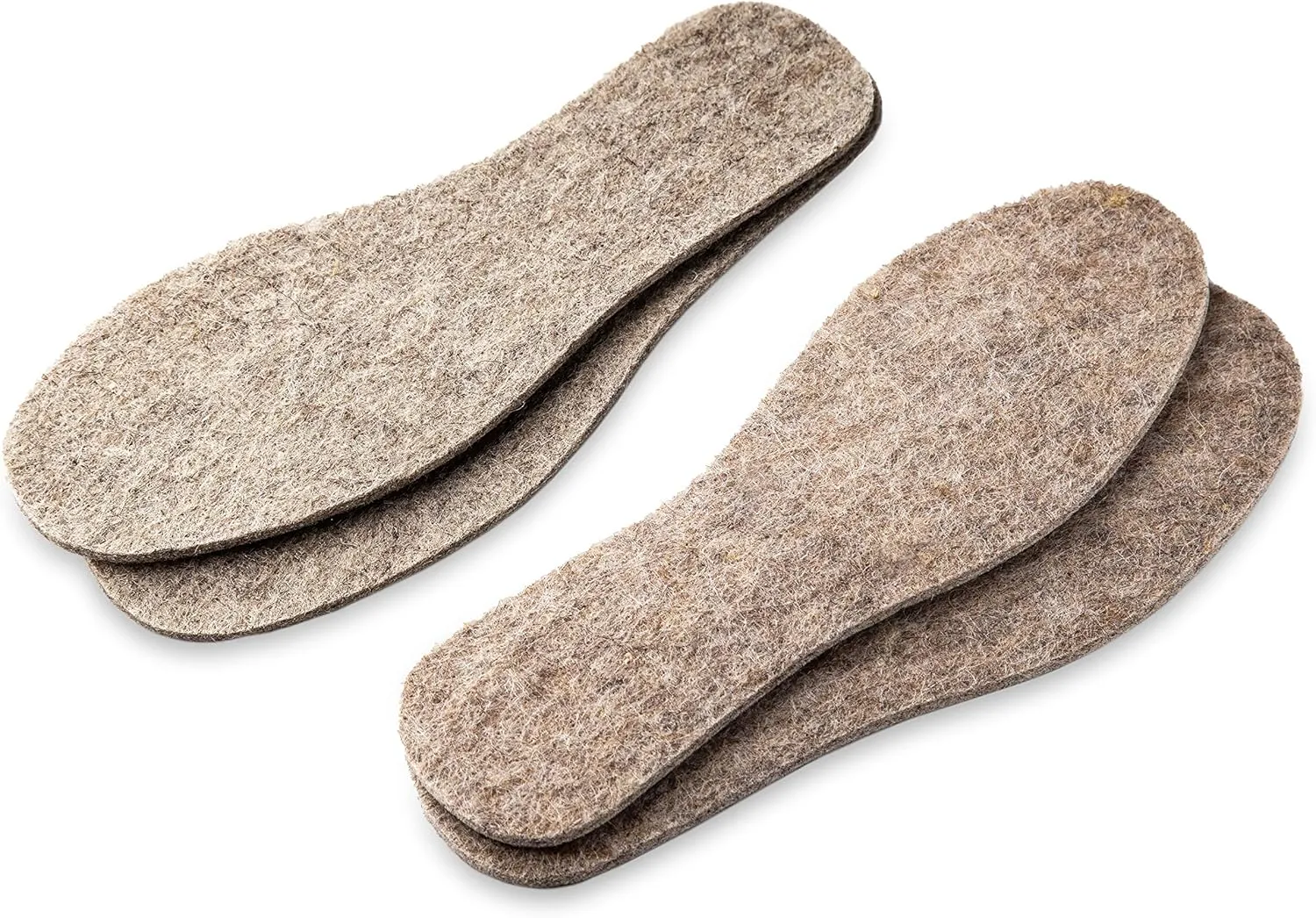 Gray Felt Insoles Warm Unisex Pack of 2