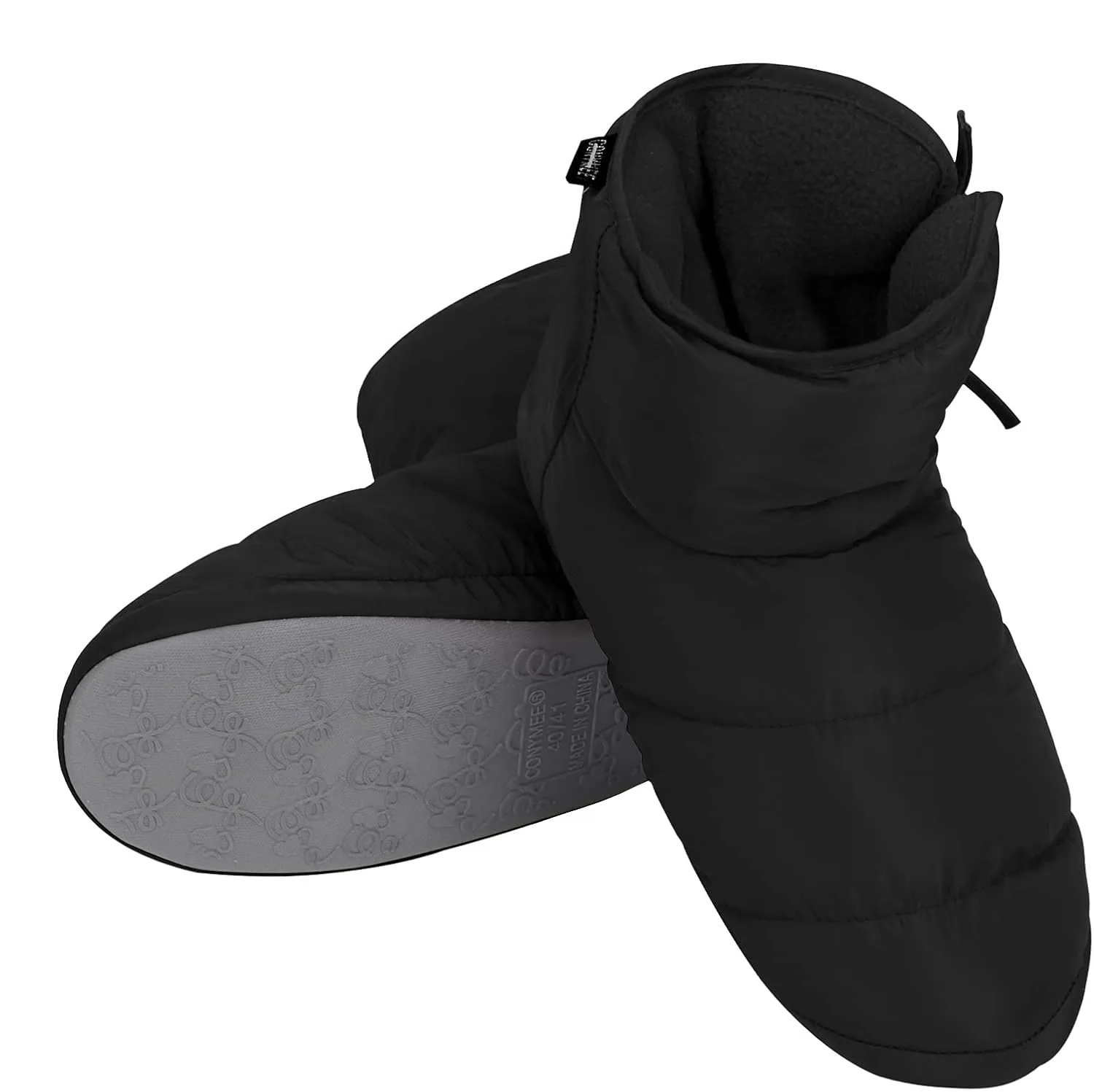 GREUS Unisex Indoor Slippers for Women Men Winter Warm Cozy Quilted Down Ankle Boots Memory Foam Snow Booties Shoes