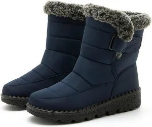 GUNIYIFS Womens Winter Snow Boots Winter Boot with Comfortable Flat Shoes for Women Warm Fur Lined Ankle Booties Outdoor Slip On Waterproof Short Boots