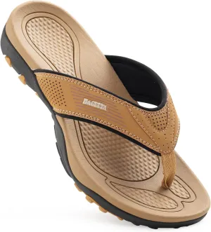 HAOLIRA Mens Leather Flip Flops with Arch Support Comfortable Cushion Thong Sandals Lightweight Waterproof Outdoor Summer Beach Pool Shoes