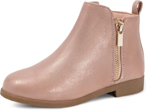Harvest Land Girl Boots Kids Ankle Boots Warm Side Zipper Low Heel Short Booties Winter Anti-Slip Outdoor Shoes for Little Kids/Big Kids