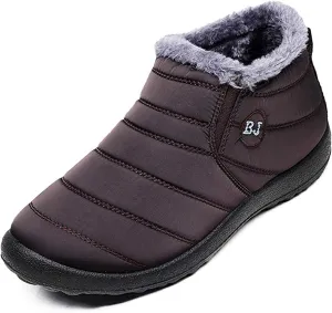 HAVINA Womens Warm Snow Boots Outdoor Fur Lining Winter Shoes Anti-Slip Lightweight Ankle Bootie