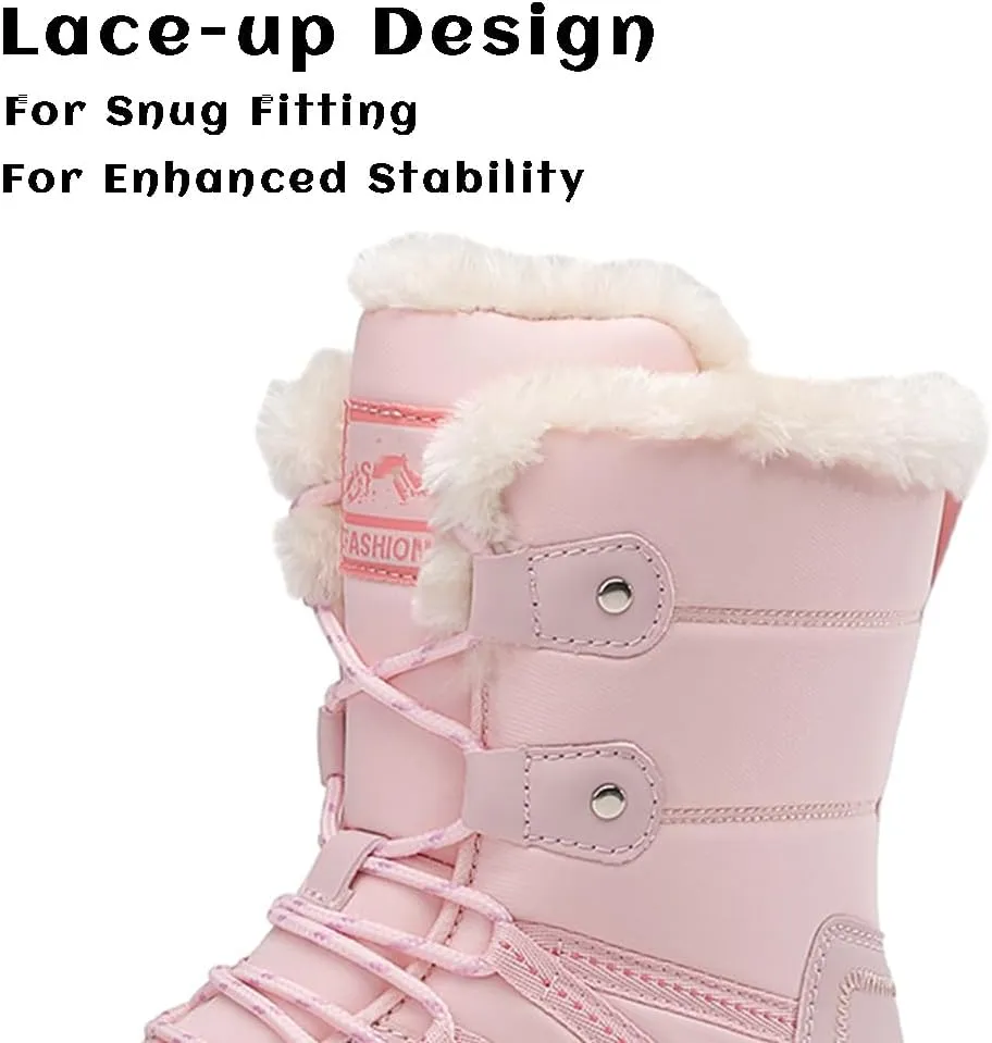 HESBITEUL Boots for Women Outdoor Winter Booties: Snow Boots Lightweight for Skiing